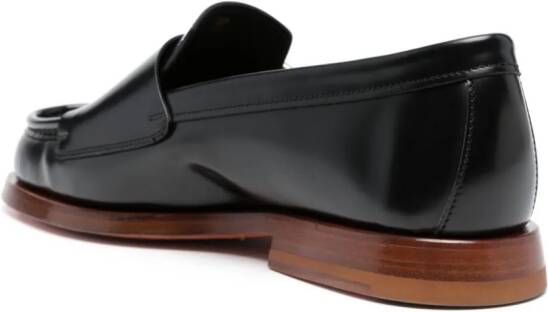 Santoni double-buckle leather loafers Black