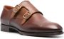 Santoni double-buckle leather shoes Brown - Thumbnail 2