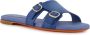 Santoni double-buckle leather slides Blue - Thumbnail 2