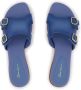 Santoni double-buckle leather slides Blue - Thumbnail 4
