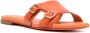 Santoni double-buckle leather slides Orange - Thumbnail 2