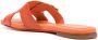 Santoni double-buckle leather slides Orange - Thumbnail 3