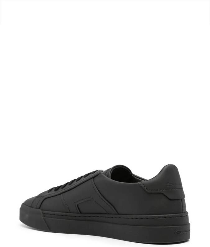 Santoni Double Buckle leather sneakers Black
