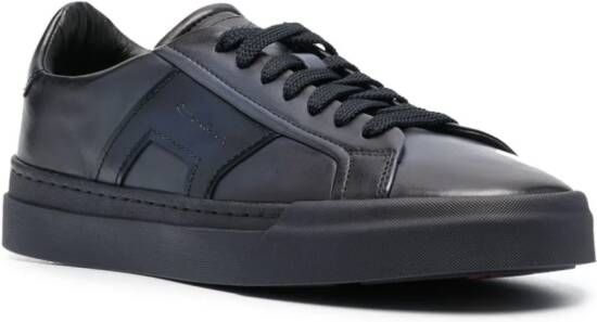 Santoni Double Buckle leather sneakers Blue