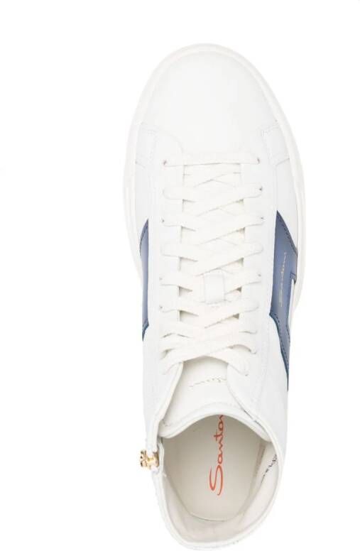 Santoni double-buckle leather sneakers White