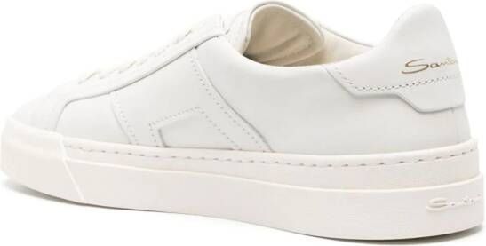 Santoni Double Buckle leather sneakers White