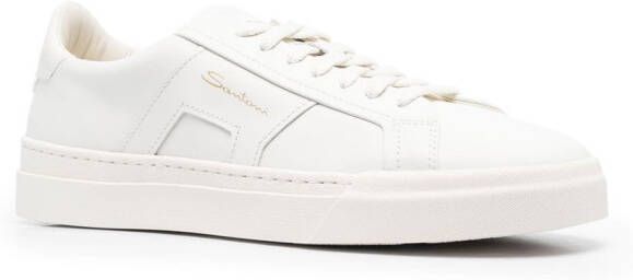 Santoni Double Buckle low-top sneakers White