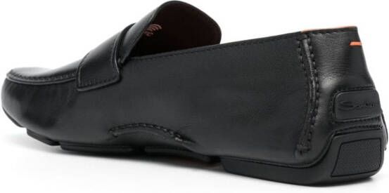 Santoni double-buckle monk shoes Black