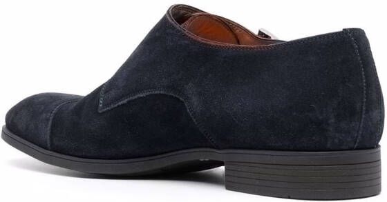 Santoni double buckle monk shoes Blue