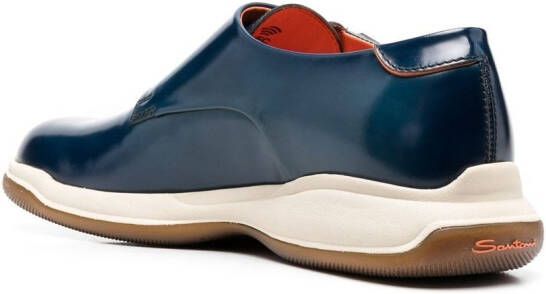 Santoni double-buckle monk shoes Blue