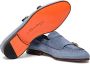 Santoni double-buckled suede loafers Blue - Thumbnail 3