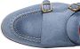 Santoni double-buckled suede loafers Blue - Thumbnail 5