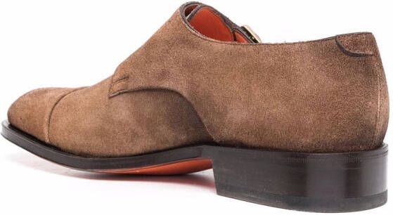 Santoni double monk strap shoes Brown