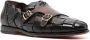 Santoni double-monk strap woven shoes Brown - Thumbnail 2