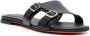 Santoni double-strap flat leather sandals Black - Thumbnail 2
