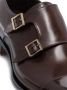 Santoni double strap leather monk shoes Brown - Thumbnail 3