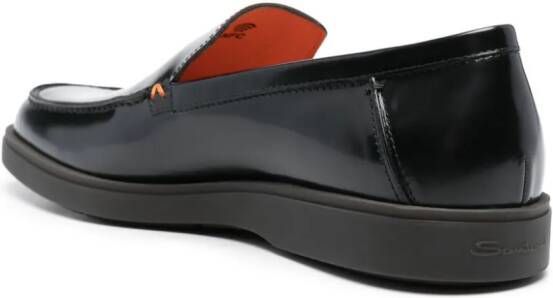 Santoni Drain B leather loafers Black