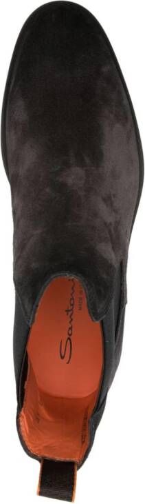 Santoni elasticated-panel suede chelsea boots Grey