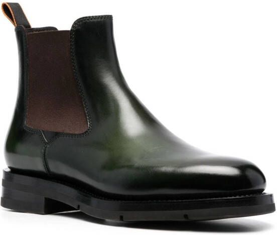 Santoni elasticated side-panel boots Green