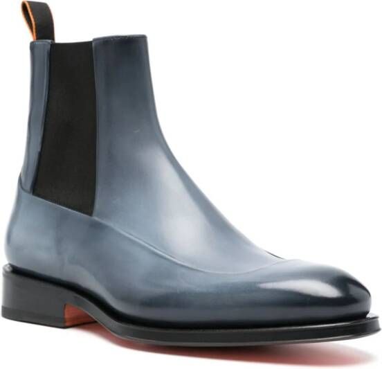 Santoni Eron leather boots Blue