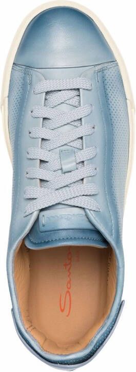 Santoni faded low-top sneakers Blue