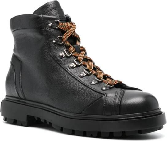 Santoni Farah leather boots Black