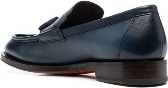 Santoni front tassel-detail loafers Blue