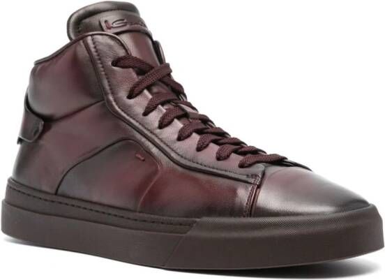 Santoni Gilby leather sneakers Red