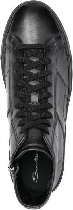 Santoni Gong high-top leather sneakers Black