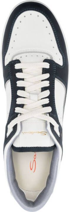 Santoni Goran panelled leather sneakers White