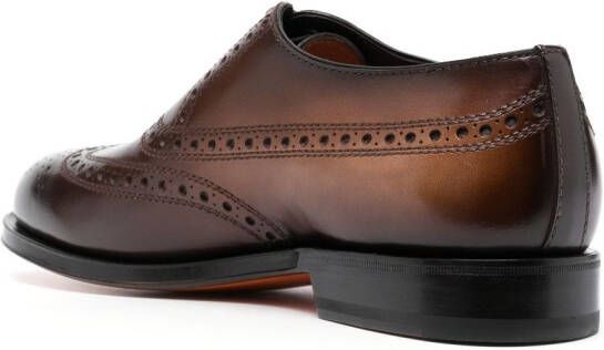 Santoni gradient-effect brogue Oxford shoes Brown