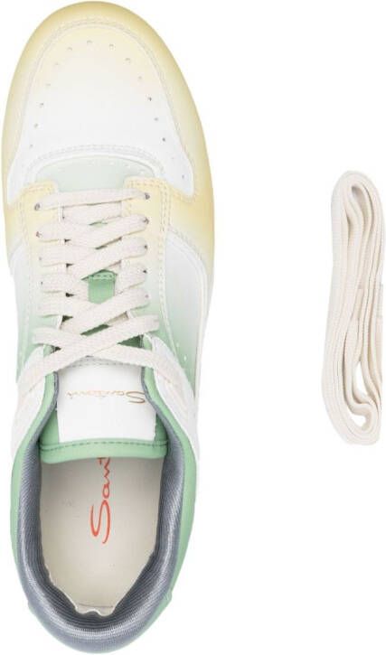 Santoni gradient-effect lace-up sneakers White