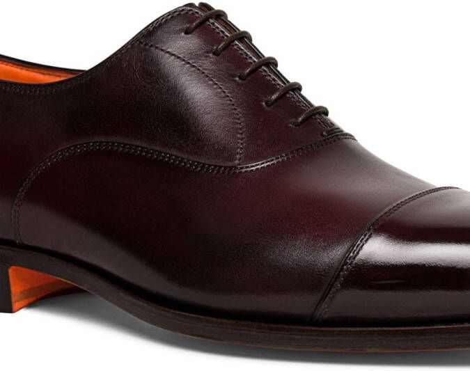 Santoni gradient-effect leather oxford shoes Red