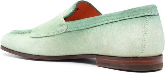 Santoni gradient-effect suede monk shoes Green