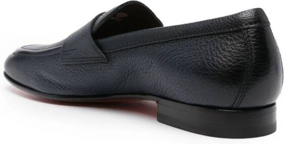 Santoni grained leather loafers Blue