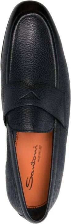 Santoni grained leather loafers Blue