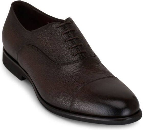 Santoni grained-leather Oxford shoes Brown