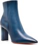 Santoni high-heel leather ankle boots Blue - Thumbnail 2