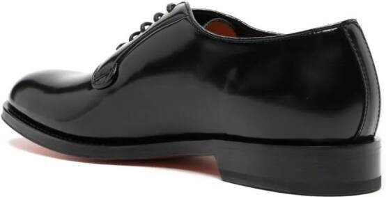 Santoni high-shine leather derby shoes Black