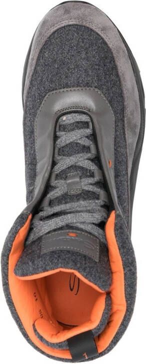 Santoni high-top lace-up sneakers Grey