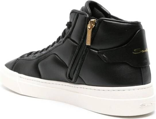Santoni high-top leather sneakers Black