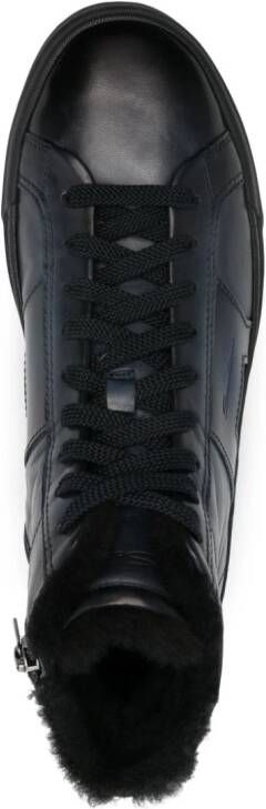 Santoni high-top leather sneakers Blue