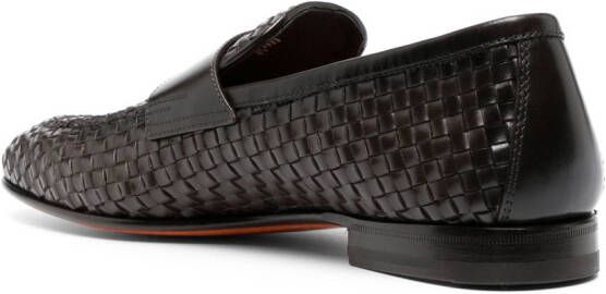 Santoni interwoven-design loafers Brown