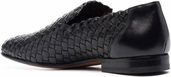 Santoni interwoven leather loafers Black