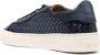 Santoni interwoven low-top leather sneakers Blue - Thumbnail 3