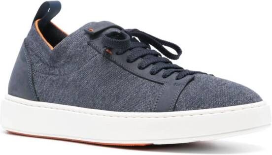 Santoni knitted panelled sneakers Blue