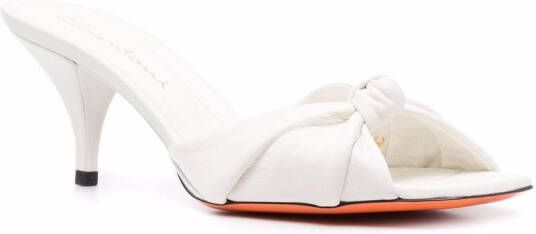 Santoni knot-detail kitten-heel sandals White