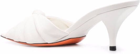 Santoni knot-detail kitten-heel sandals White