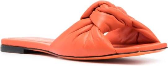 Santoni knot-detail leather sandals Orange