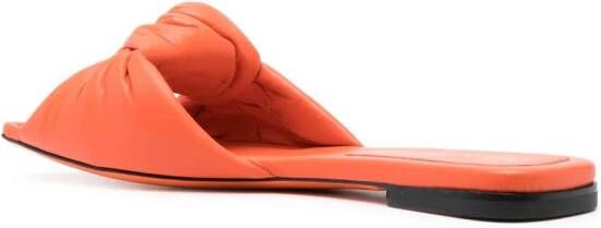 Santoni knot-detail leather sandals Orange